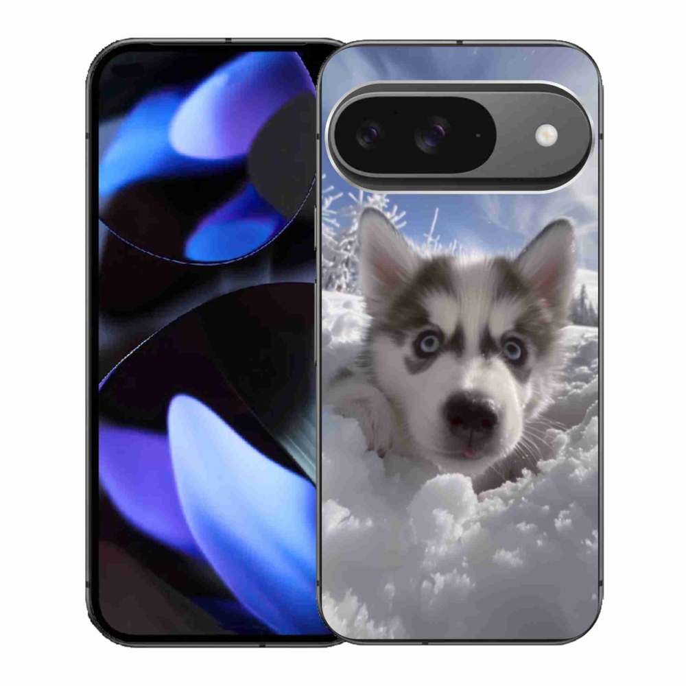 Gél borítás mmCase a Google Pixel 9-hez - husky a hóban