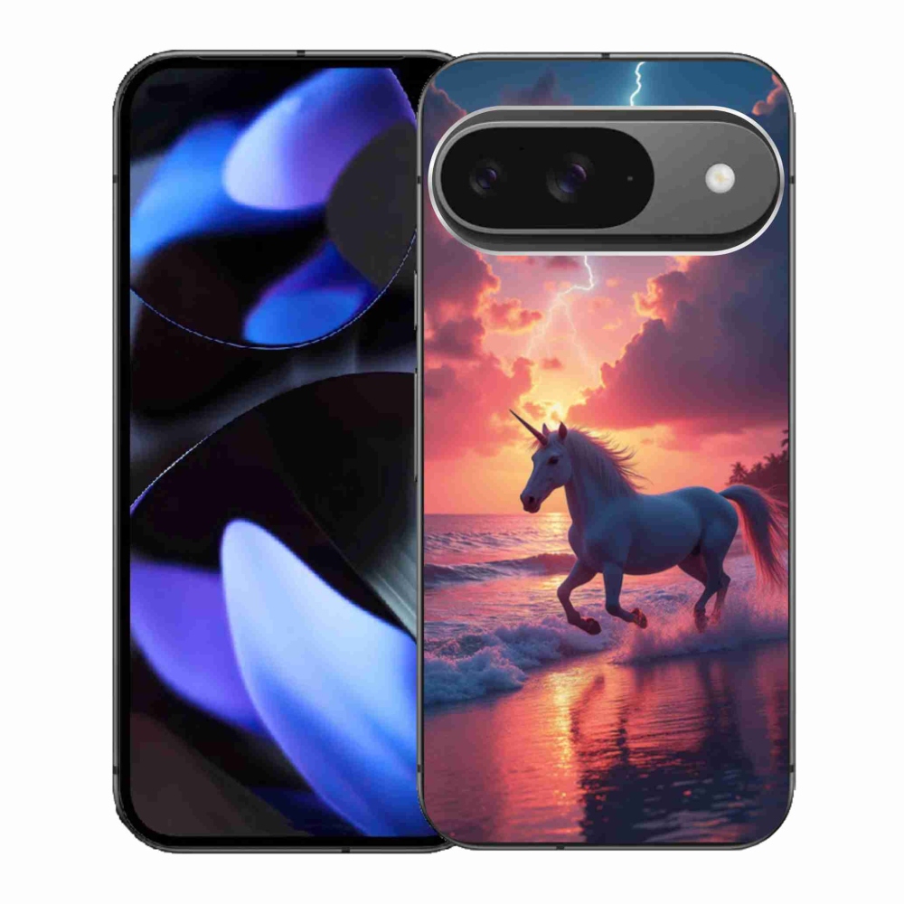 Gél borítás mmCase a Google Pixel 9-hez - egyszarvú a tengerparton