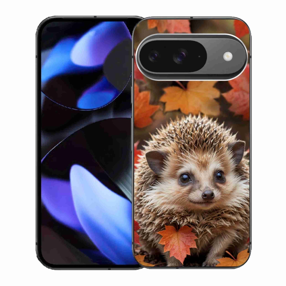 Gél borítás mmCase a Google Pixel 9-hez - sün a levelekben