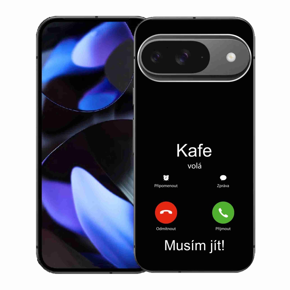 Gél borítás mmCase a Google Pixel 9-en - kávé hívó fekete háttérrel