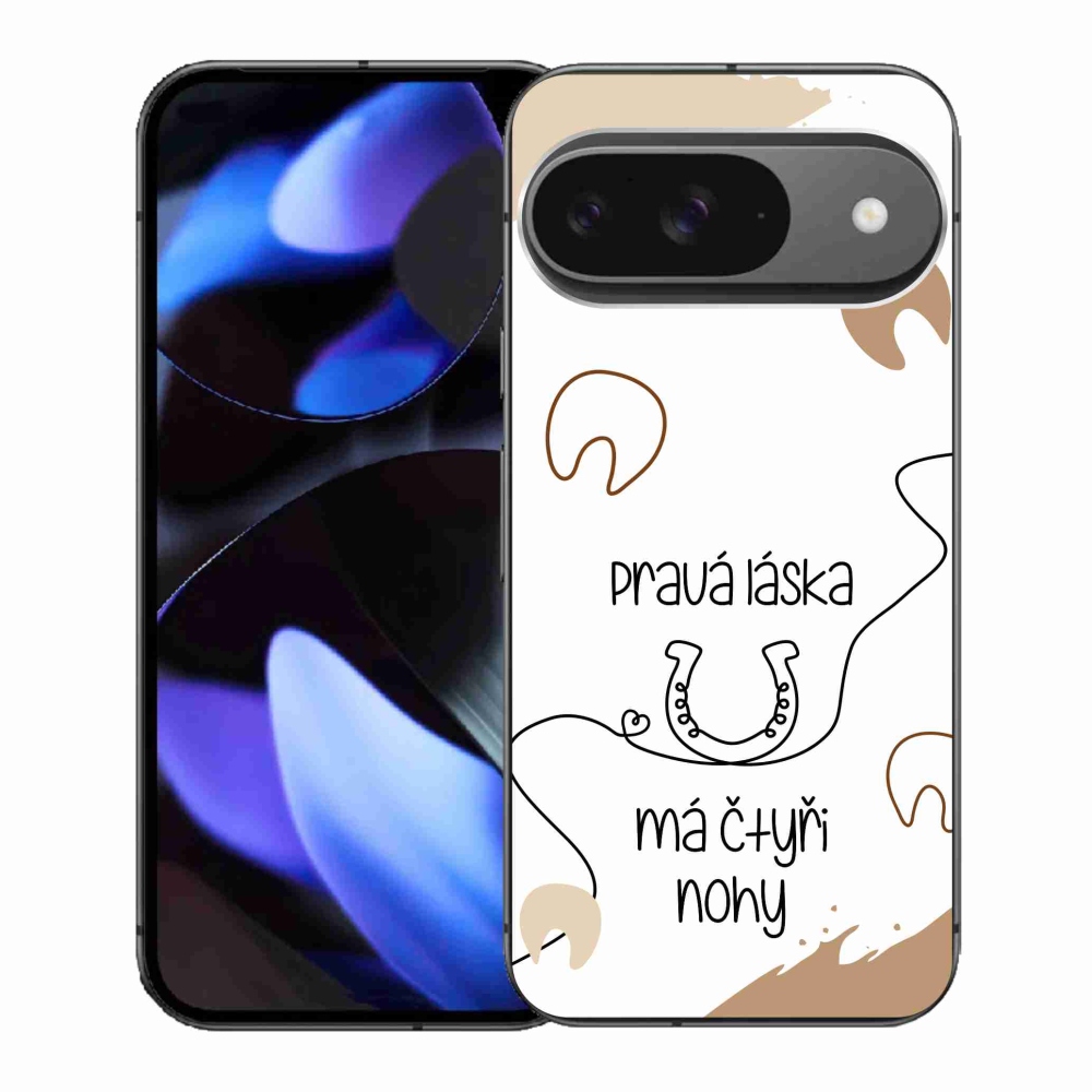 Gél borítás mmCase a Google Pixel 9-hez - ló motívum fehér háttérrel