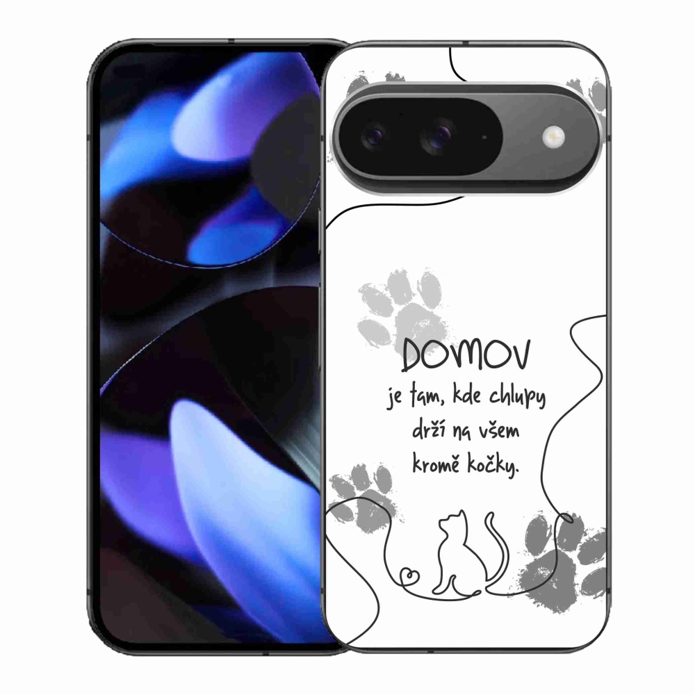 Gél borítás mmCase a Google Pixel 9-hez - macska motívum fehér háttérrel