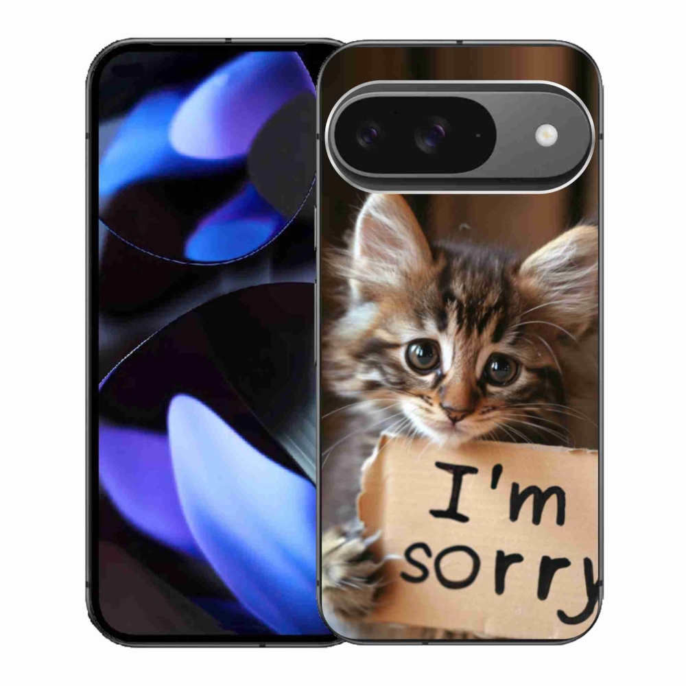 Gél borítás mmCase a Google Pixel 9-hez - a macska bocsánatkérése