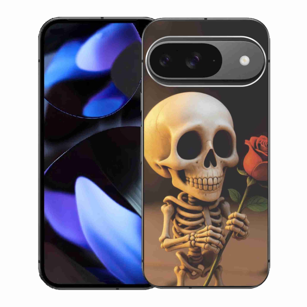Gél borítás mmCase a Google Pixel 9-hez - csontváz rózsával