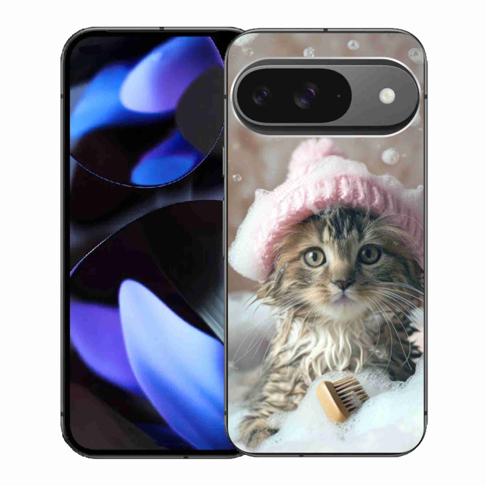 Gél borítás mmCase a Google Pixel 9-hez - cica és fürdő