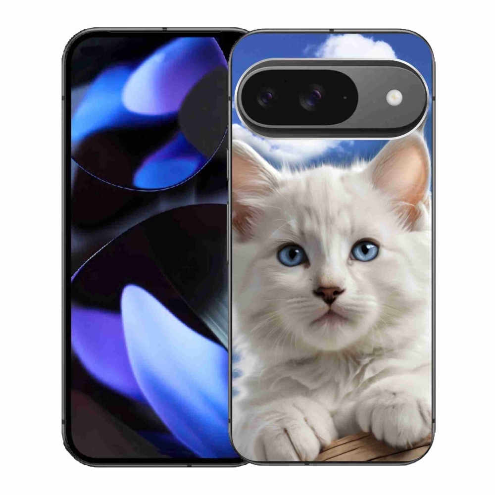 Gél borítás mmCase a Google Pixel 9-hez - cica és felhők