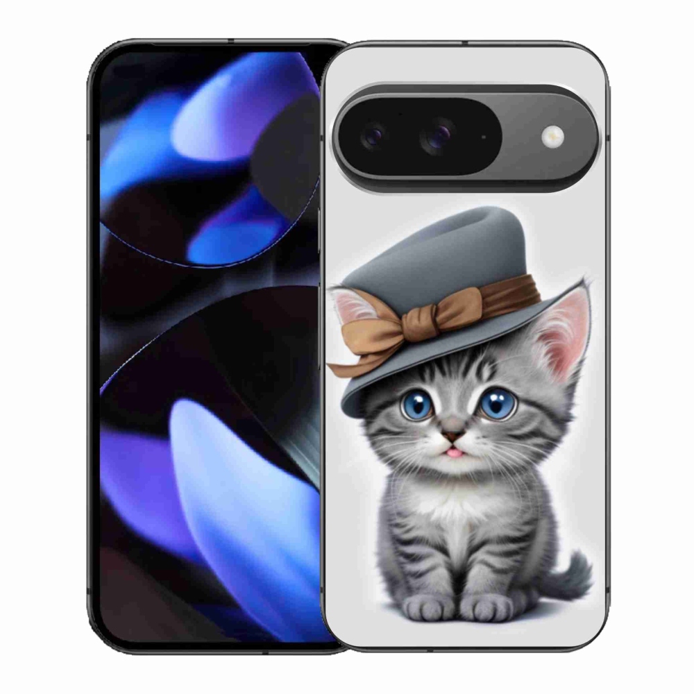 Gél borítás mmCase a Google Pixel 9-hez - cica sapkával