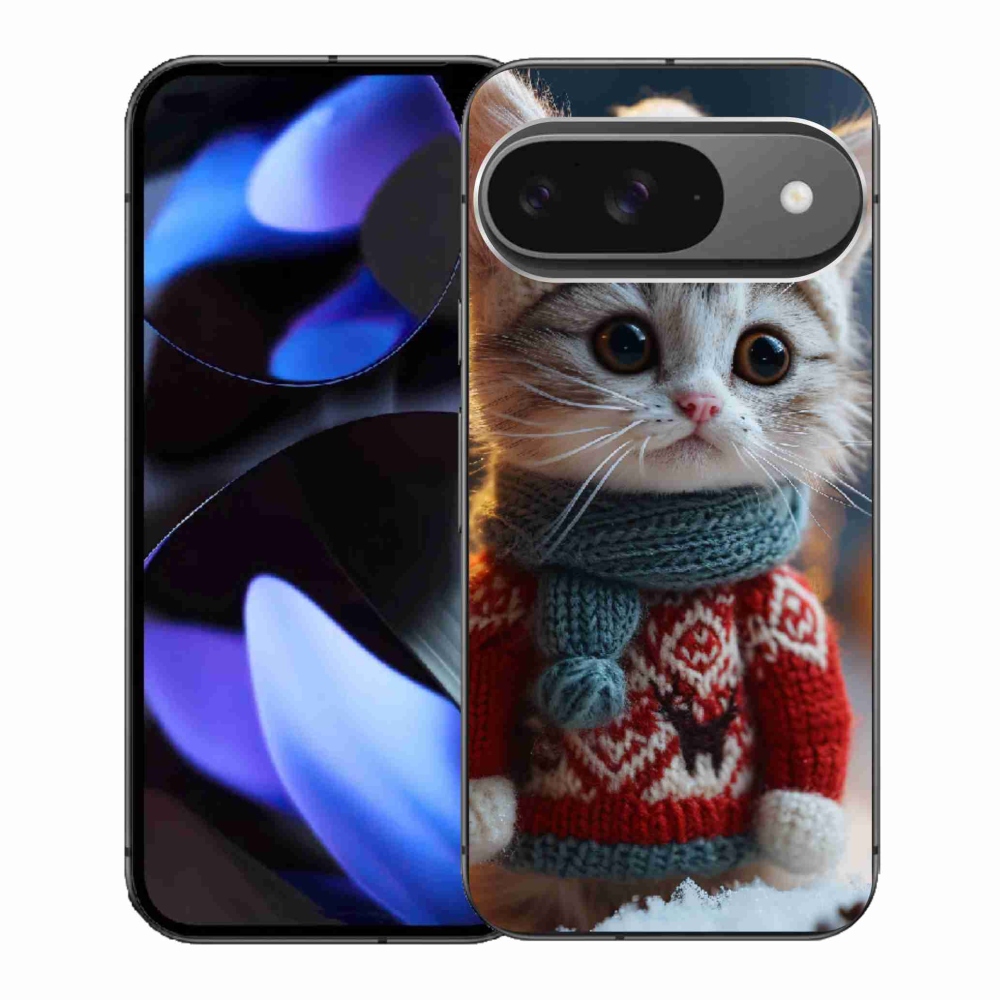 Gél borítás mmCase a Google Pixel 9-hez - cica pulóverben