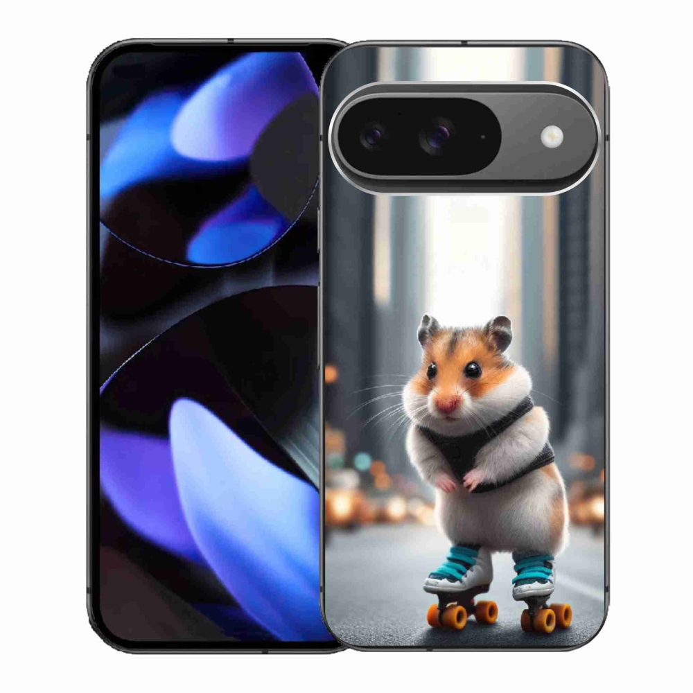 Gél borítás mmCase a Google Pixel 9-hez - hörcsög a korcsolyán