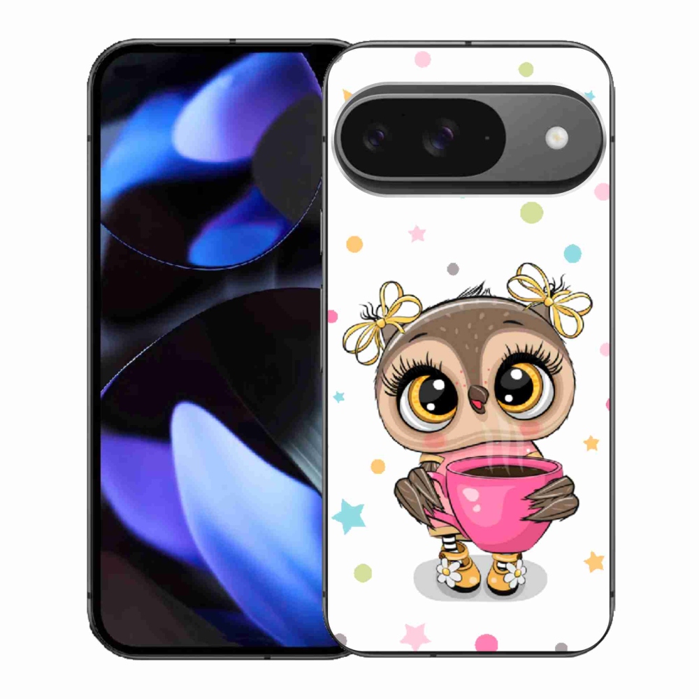 Gél borítás mmCase a Google Pixel 9-hez - rajzfilm bagoly