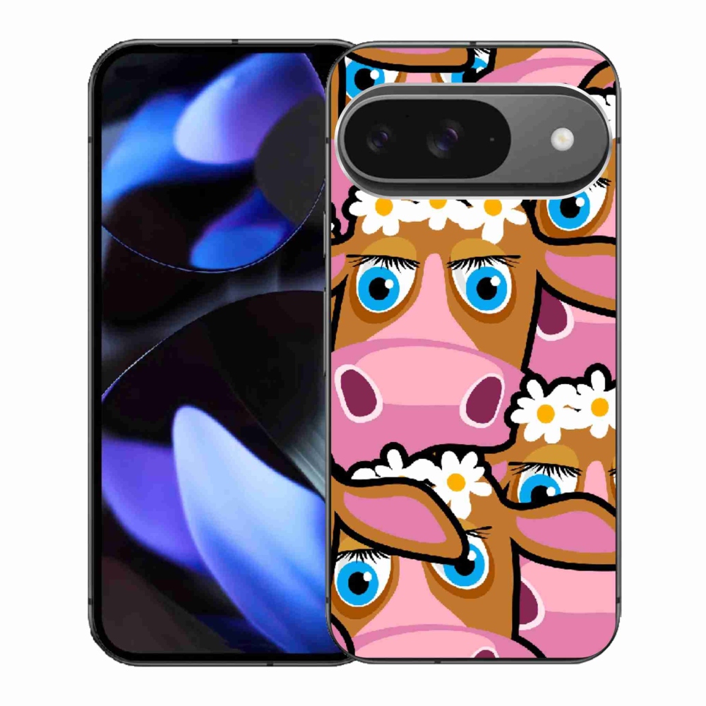 Gél borítás mmCase a Google Pixel 9-hez - rajzfilmtehenek