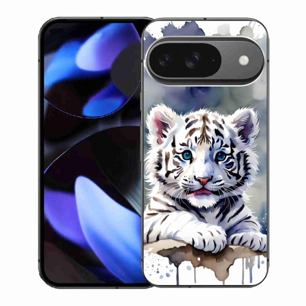 Gél borítás mmCase a Google Pixel 9-hez - fehér tigriskölyök