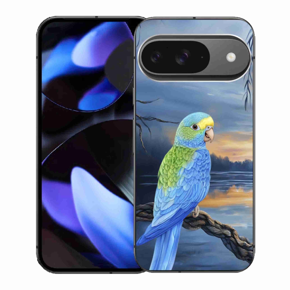 Gél borítás mmCase a Google Pixel 9-hez - kék papagáj