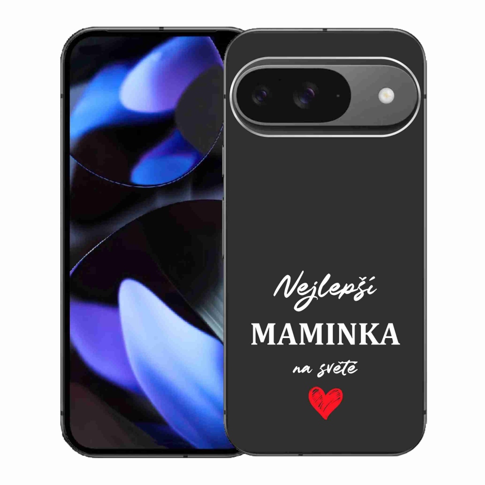 Gél borító mmCase a Google Pixel 9-en - legjobb anya 1 fekete háttérrel