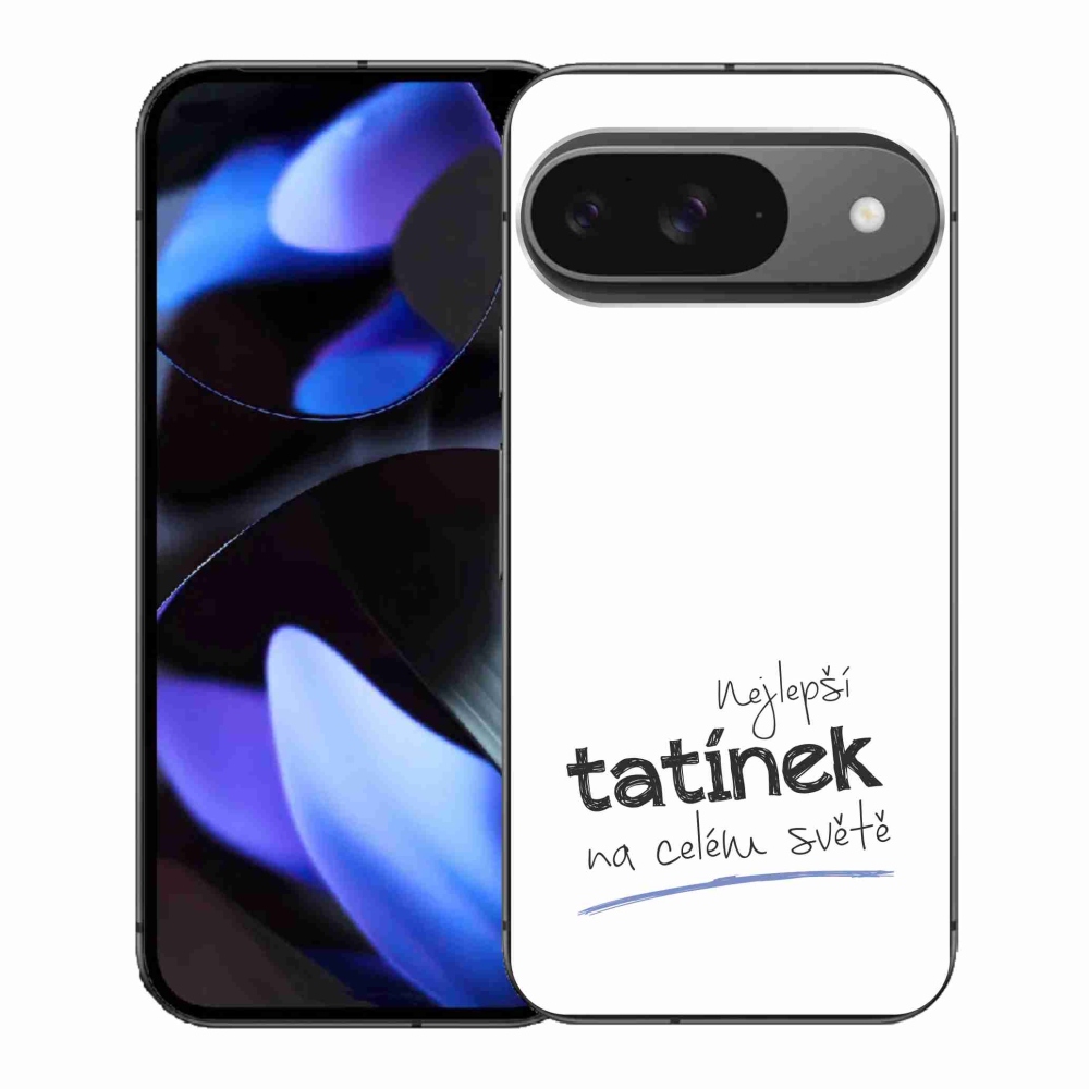 Gél borítás mmCase a Google Pixel 9-en - Best Daddy 4 fehér háttérrel