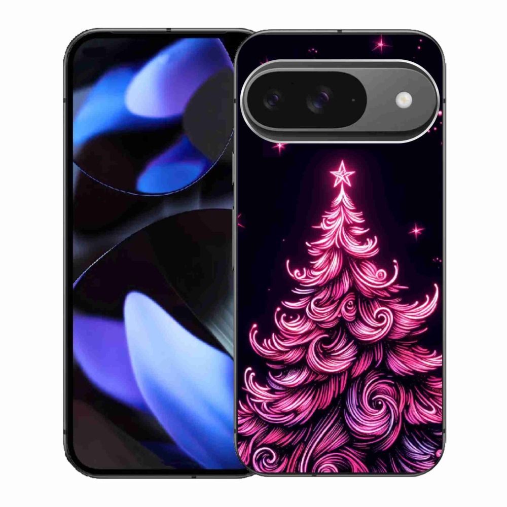 Gél borítás mmCase a Google Pixel 9-hez - neon karácsonyfa 2