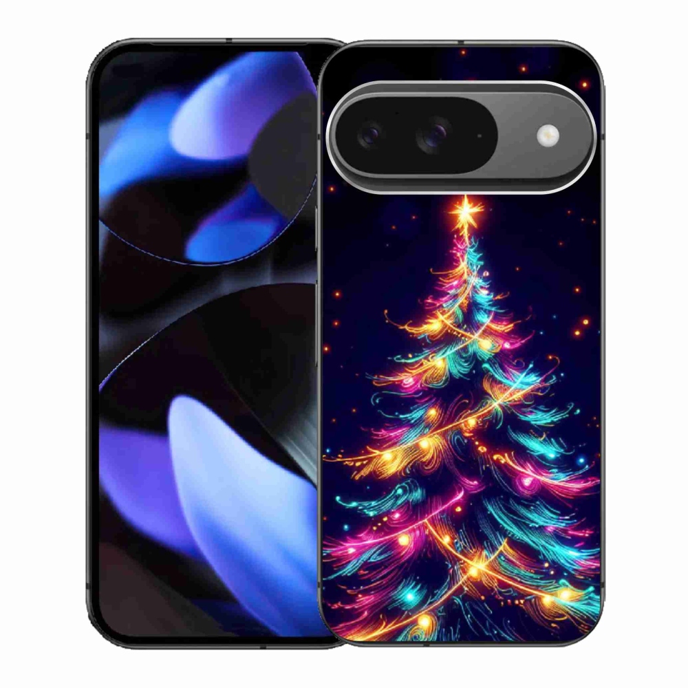 Gél borítás mmCase a Google Pixel 9 számára - neon karácsonyfa