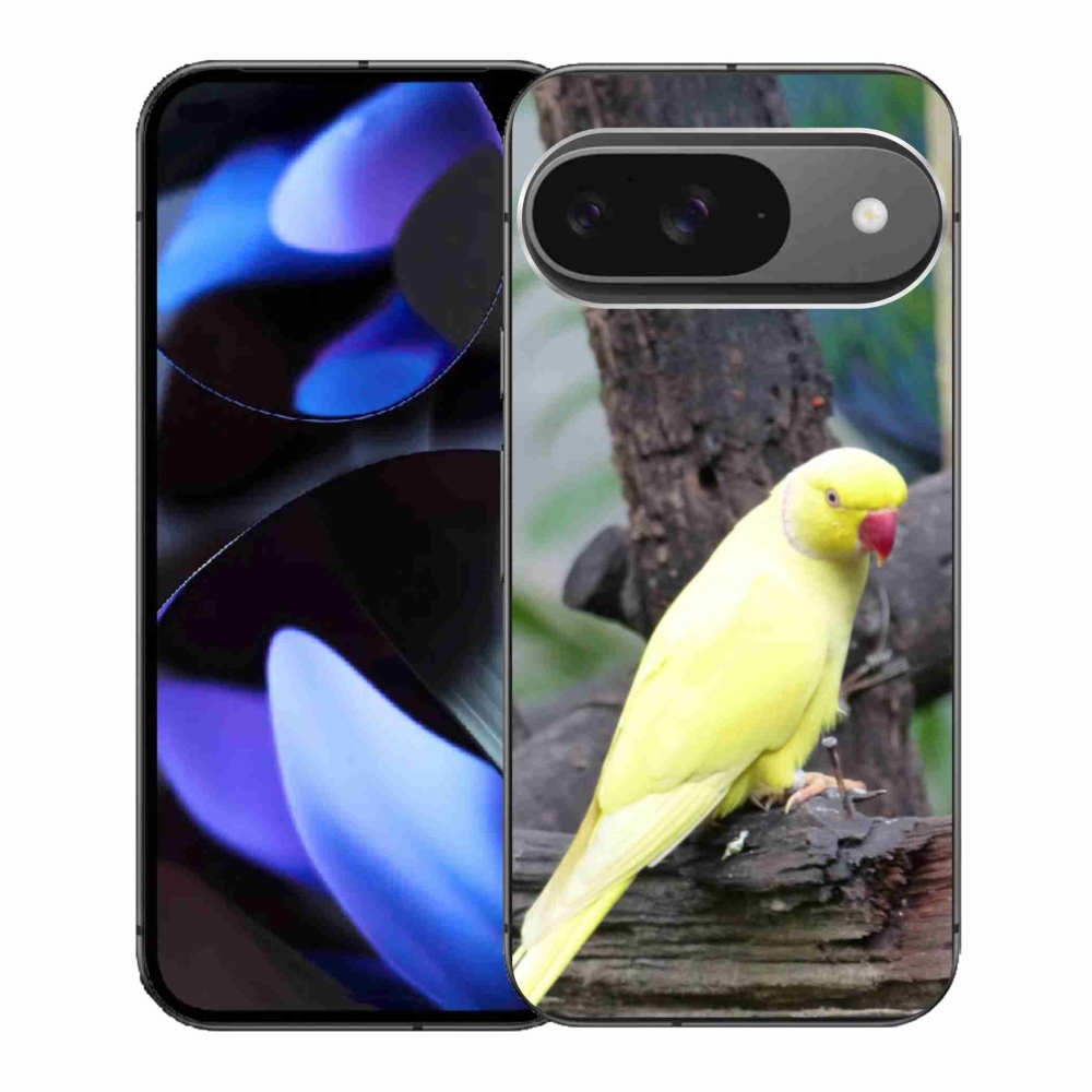 Gél borítás mmCase a Google Pixel 9-hez - papagáj alexander sárga