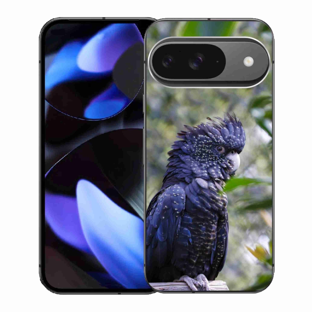 Gél borítás mmCase a Google Pixel 9-hez - papagáj kakadu fekete