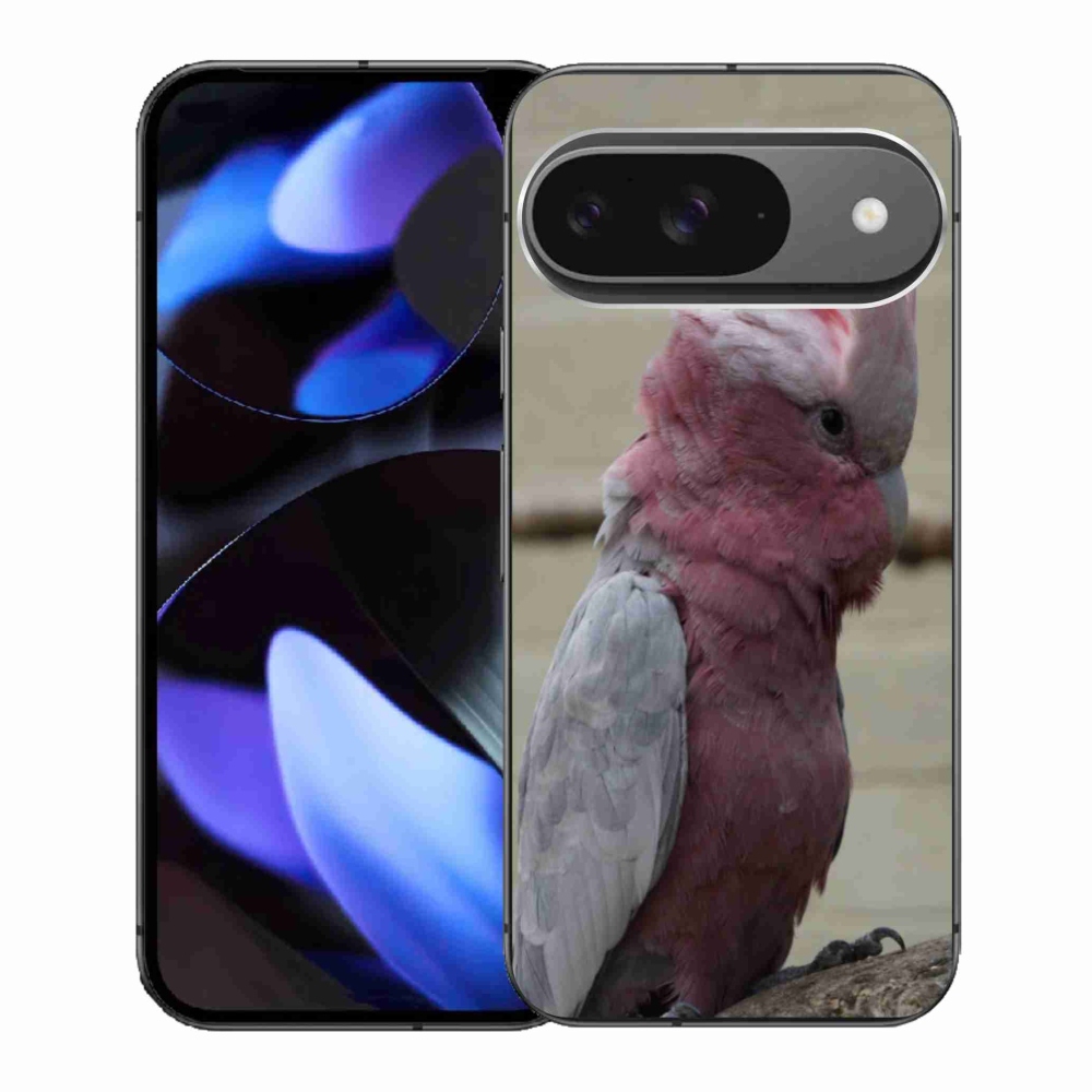 Gél borítás mmCase a Google Pixel 9-hez - papagáj kakadu rózsaszínű