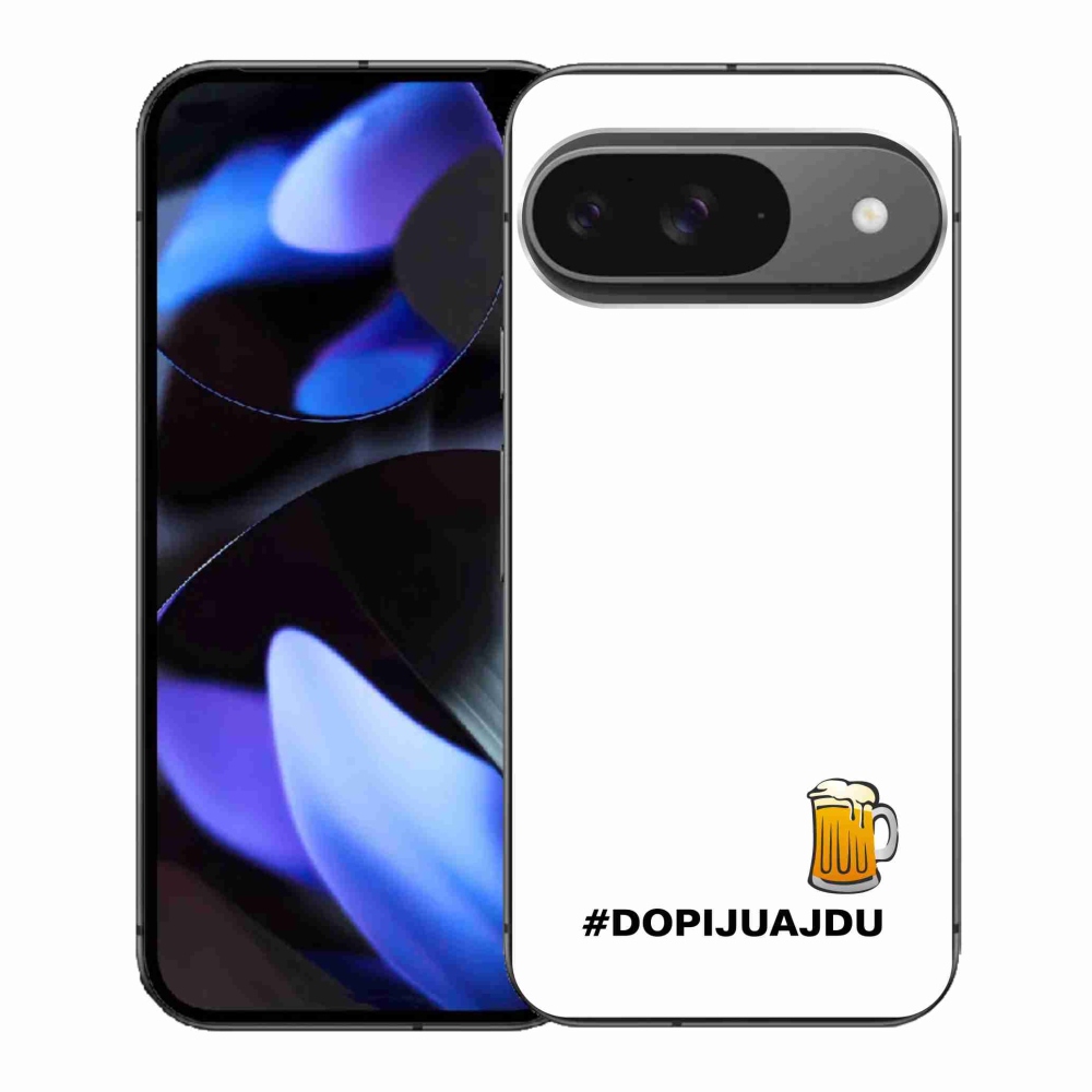 Gél borítás mmCase a Google Pixel 9-hez - sör motívum 1 fehér háttérrel