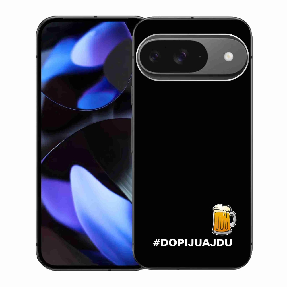 Gél borítás mmCase a Google Pixel 9-hez - sör motívum 1 fekete háttérrel