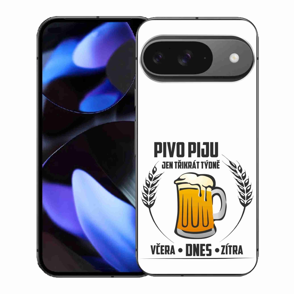 Gél borítás mmCase a Google Pixel 9-hez - sör motívum fehér háttérrel