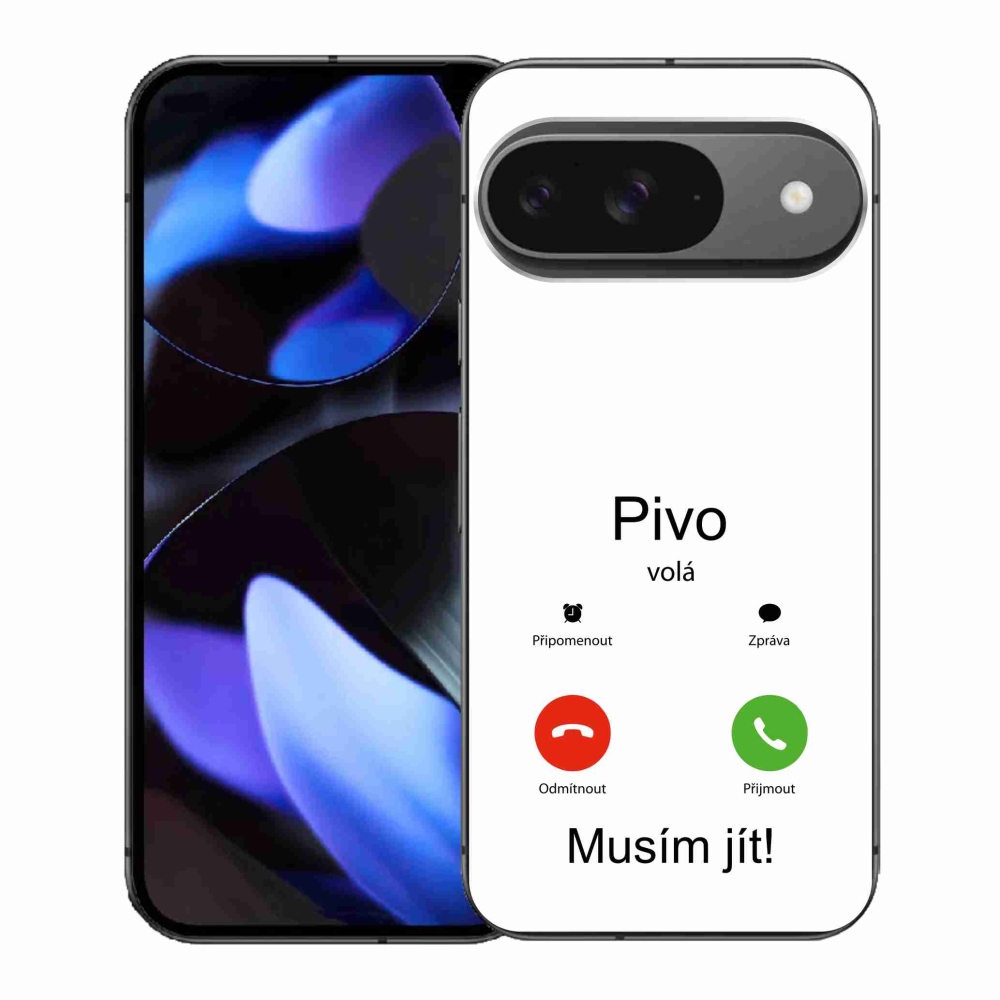 Gél borítás mmCase a Google Pixel 9-en - sör hívja a fehér hátteret