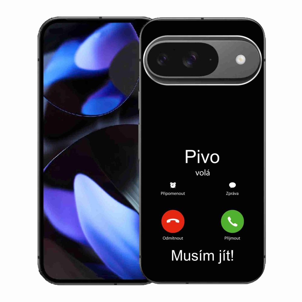 Gél borítás mmCase a Google Pixel 9-en - sör hívja a fekete hátteret