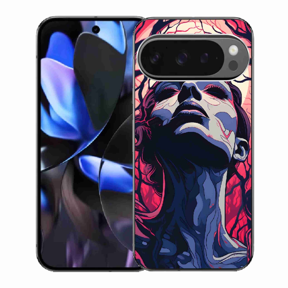 Gél borítás mmCase a Google Pixel 9 Pro számára - absztrakt arc