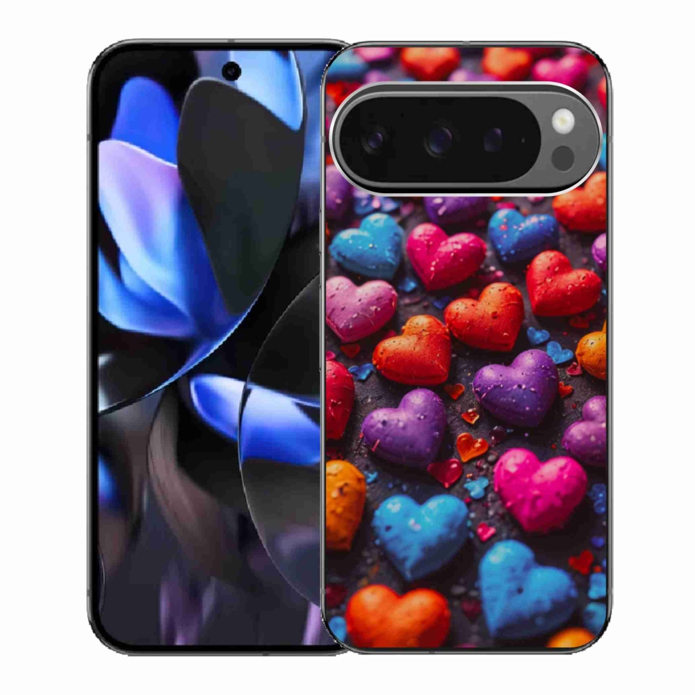 Zselés borítás mmCase a Google Pixel 9 Pro számára - színes szív
