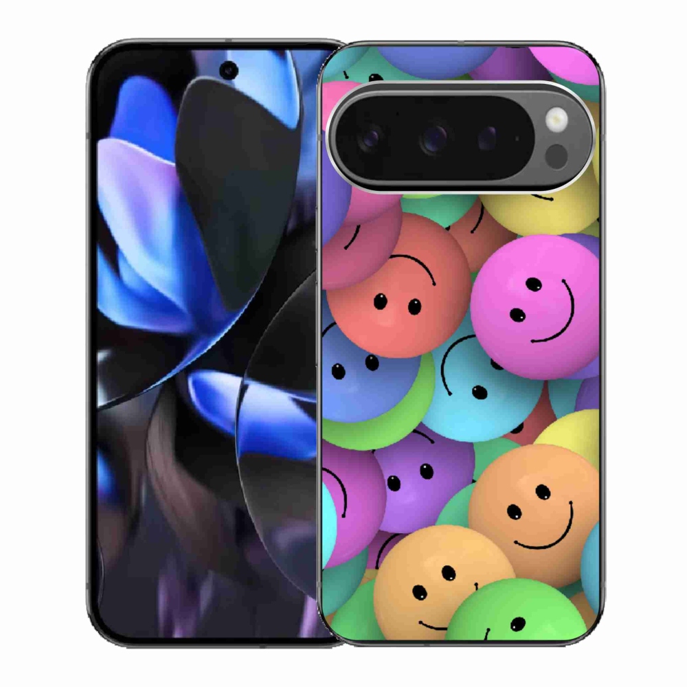Zselés borítás mmCase a Google Pixel 9 Pro számára - színes smiley-k