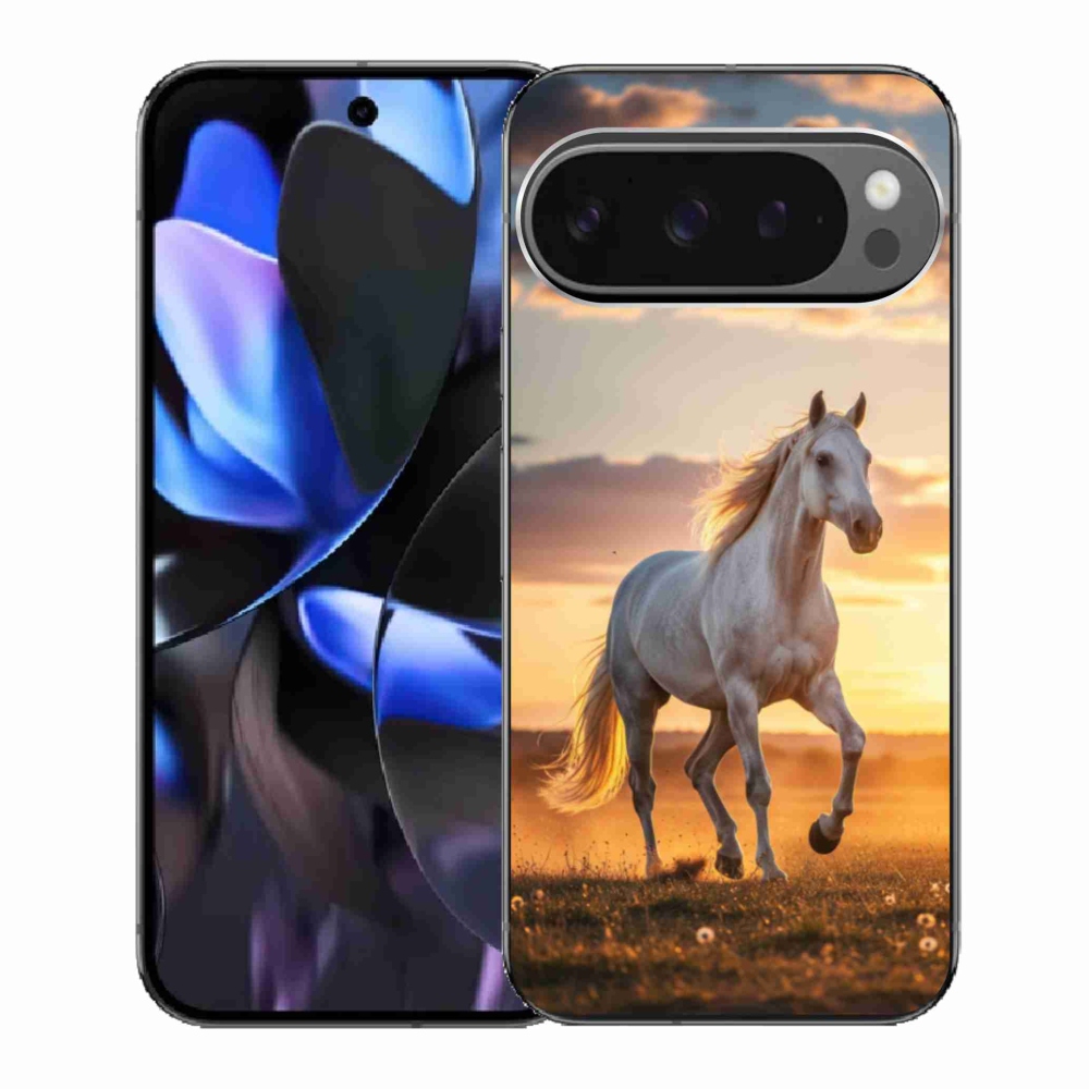 Gél borítás mmCase a Google Pixel 9 Pro számára - Futó fehér ló 2