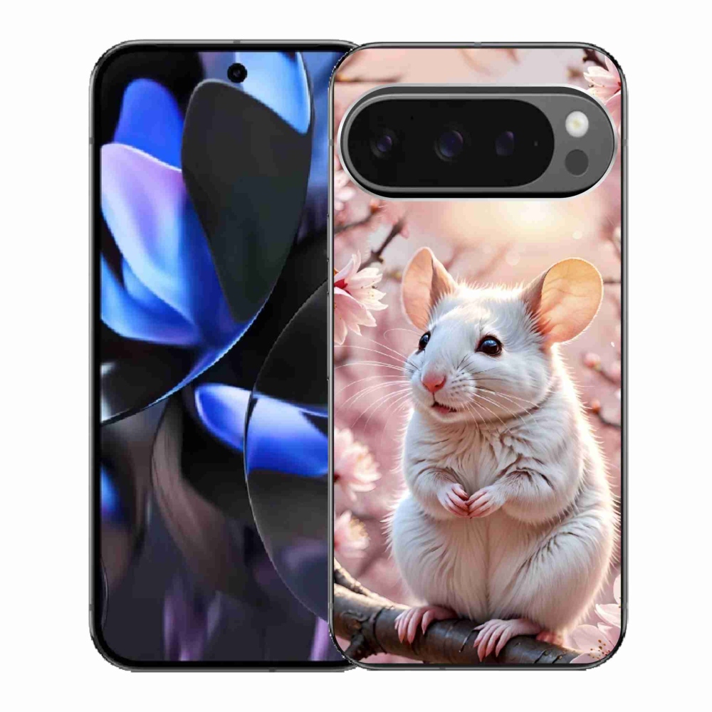 Gél borítás mmCase a Google Pixel 9 Pro számára - fehér egér az ágon