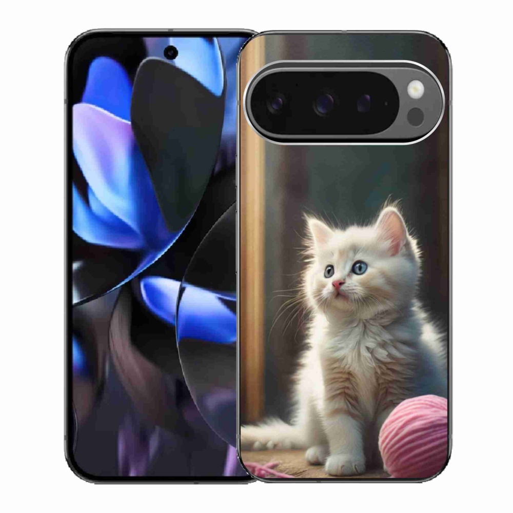 Zselés borítás mmCase a Google Pixel 9 Pro számára - fehér cica 2