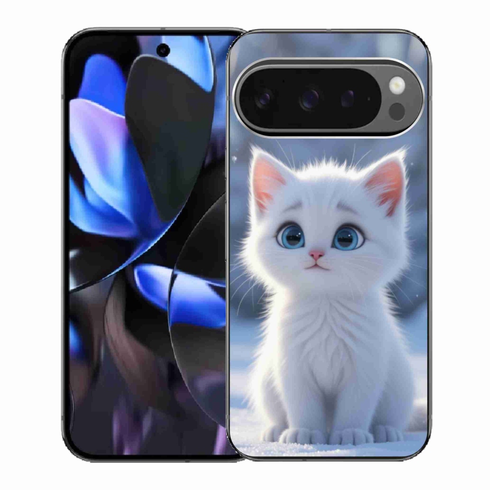 Zselés borítás mmCase a Google Pixel 9 Pro számára - fehér cica 3