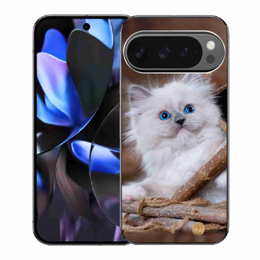 Zselés borítás mmCase a Google Pixel 9 Pro számára - fehér cica