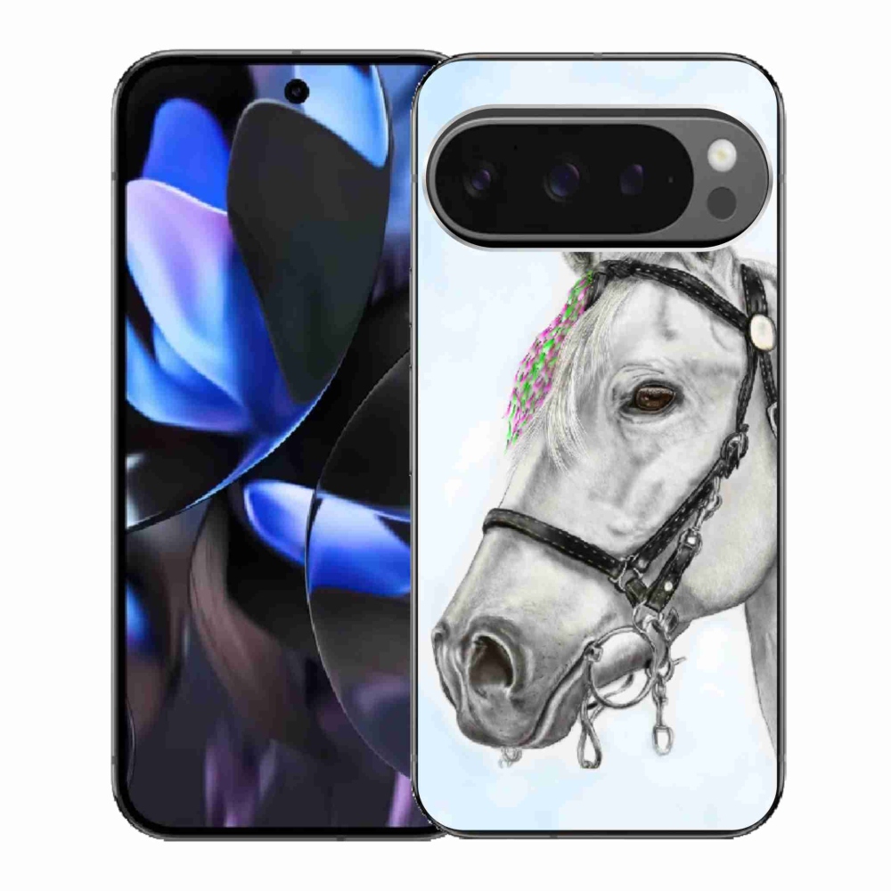 Gél borítás mmCase a Google Pixel 9 Pro számára - Fehér ló 1