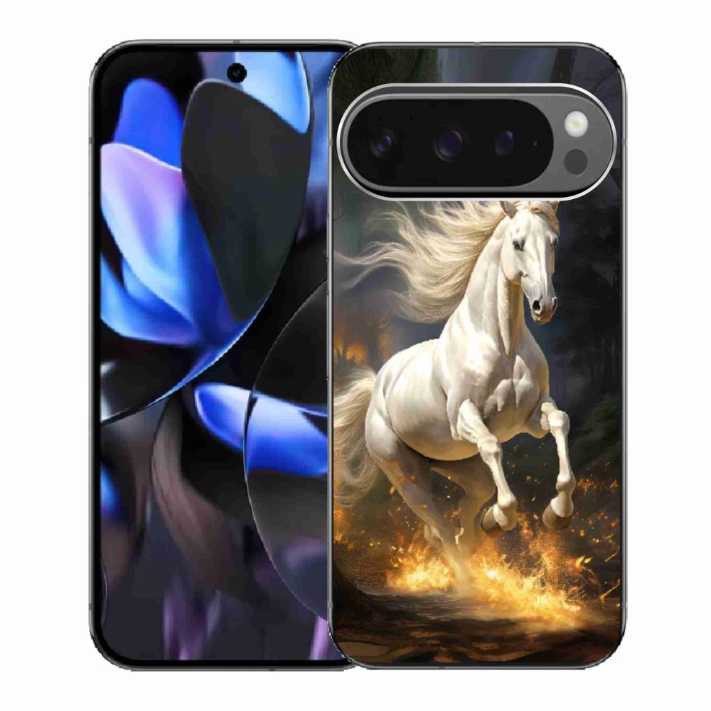 Gél borítás mmCase a Google Pixel 9 Pro számára - Fehér ló 2