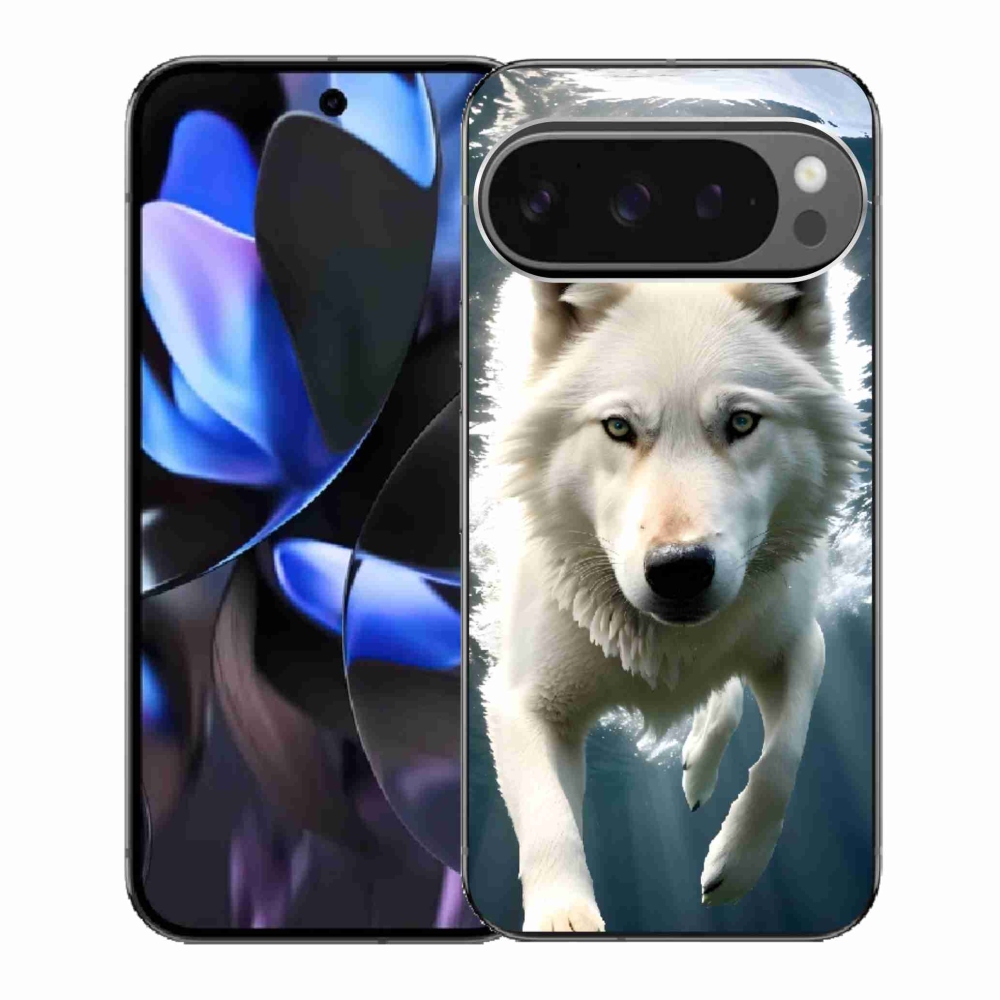 Zselés borítás mmCase a Google Pixel 9 Pro számára - fehér farkas