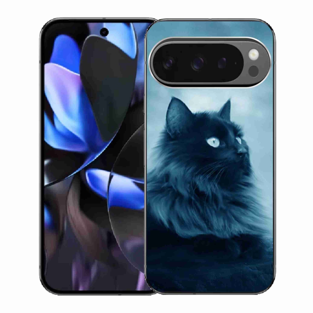 Zselés borítás mmCase a Google Pixel 9 Pro-hoz - fekete macska 1