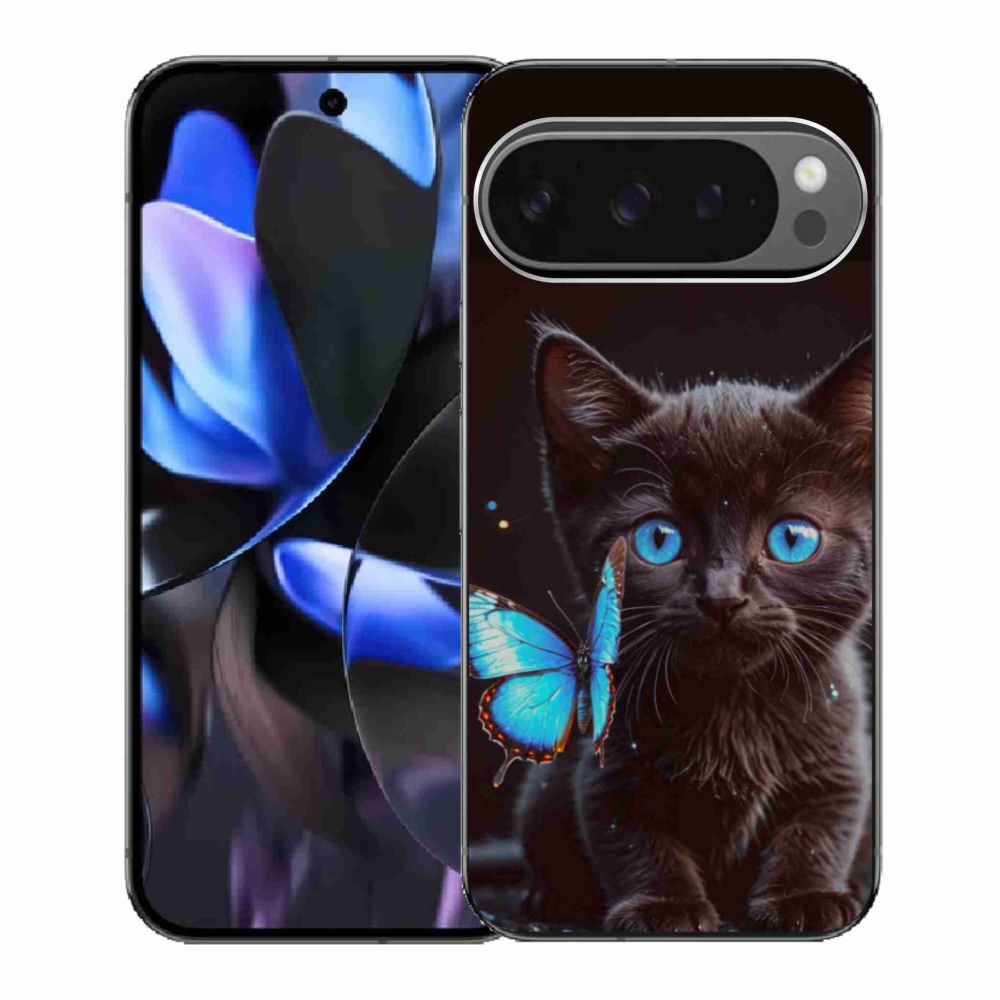 Gél borítás mmCase a Google Pixel 9 Pro számára - fekete cica 3