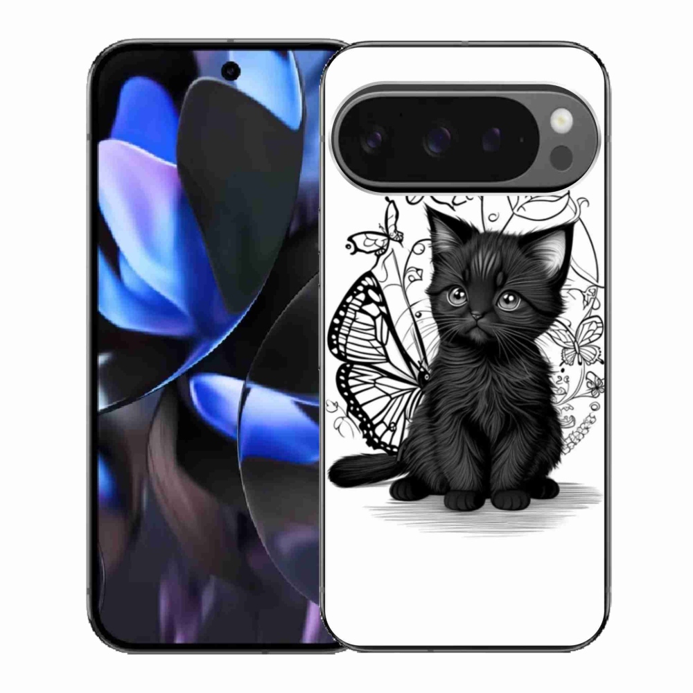 Gél borítás mmCase a Google Pixel 9 Pro számára - fekete cica