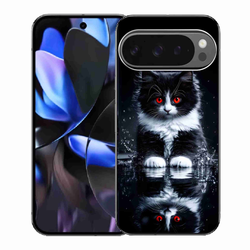 Zselés borítás mmCase a Google Pixel 9 Pro számára - fekete-fehér cica
