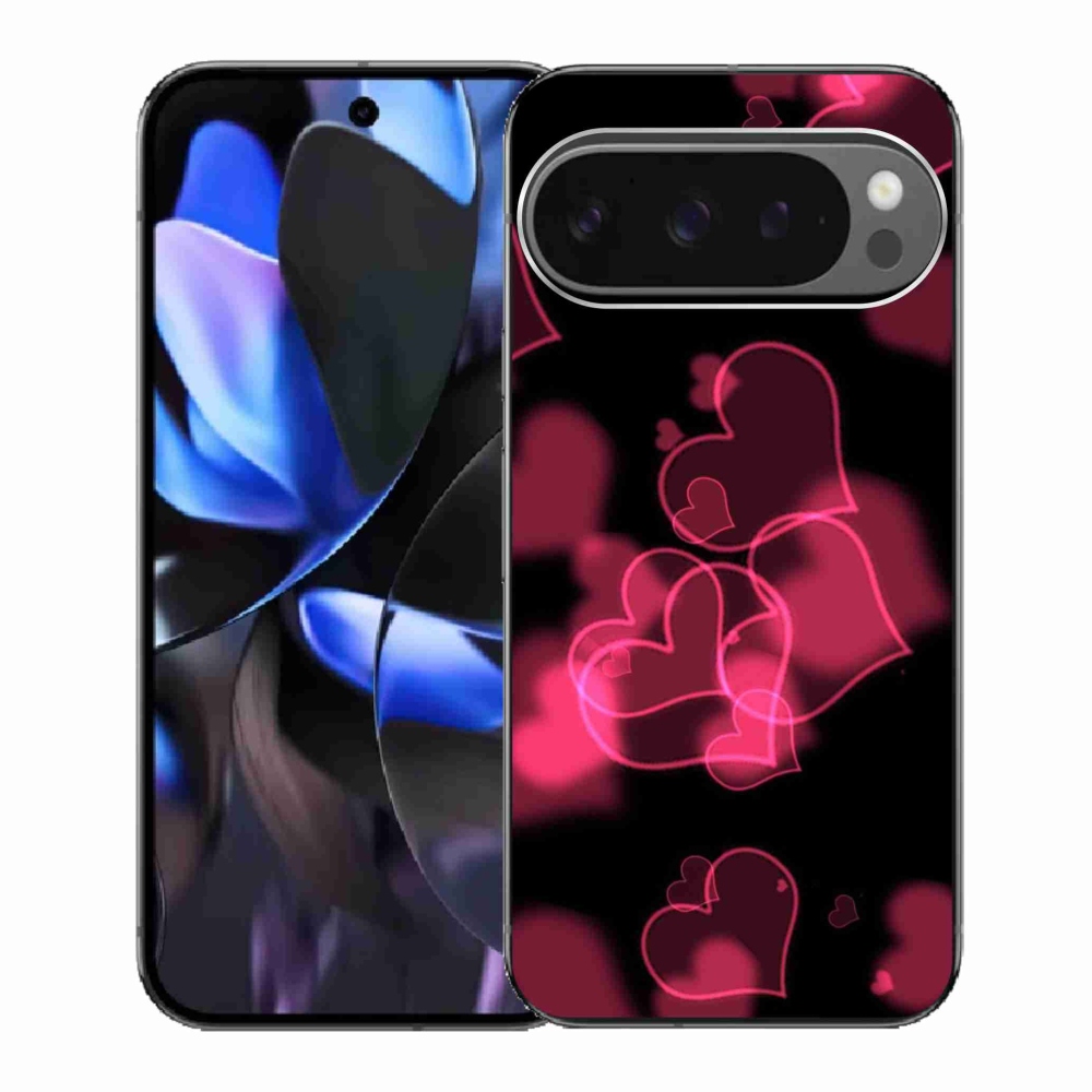 Zselés borítás mmCase a Google Pixel 9 Pro számára - piros szívek
