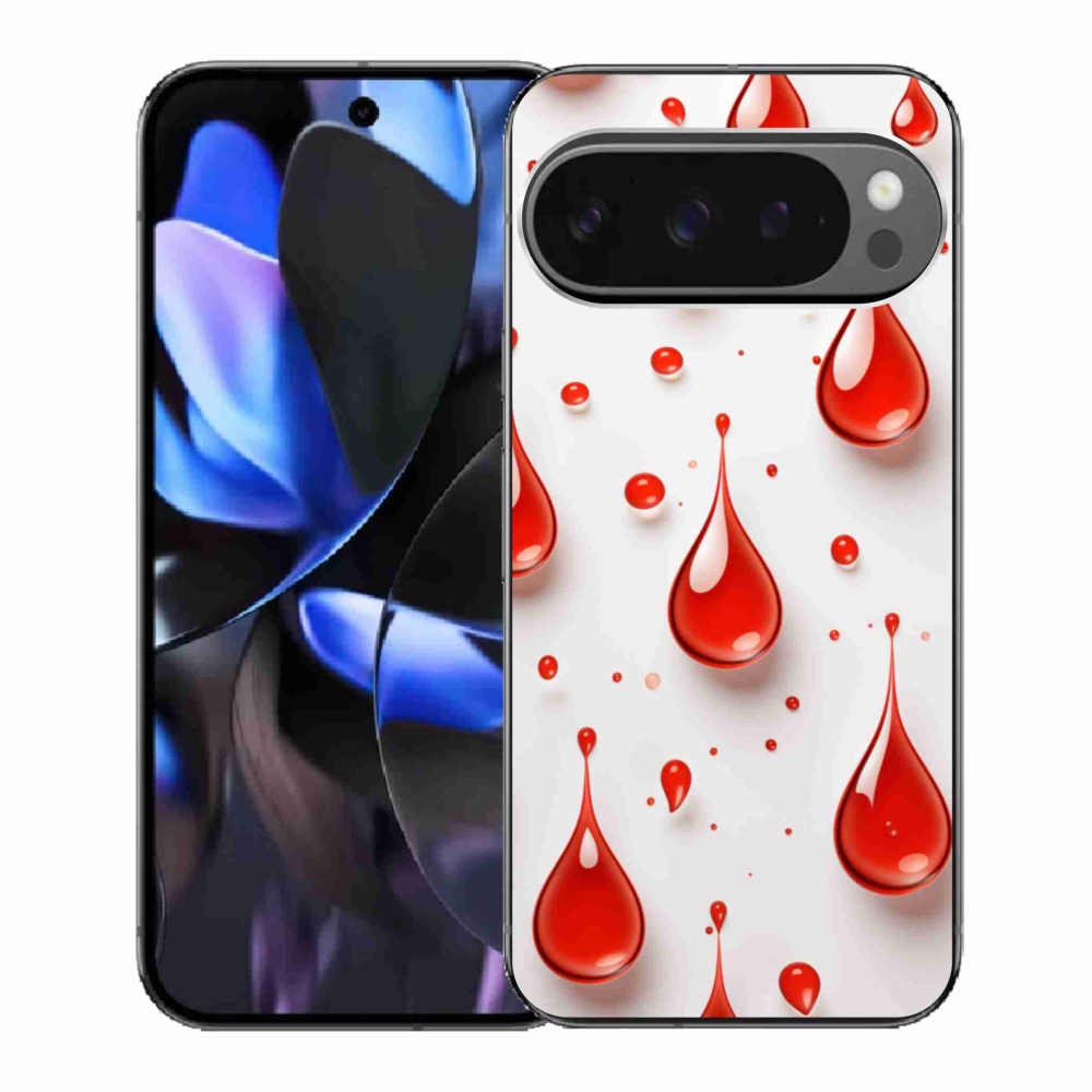 Zselés borítás mmCase a Google Pixel 9 Pro számára - piros cseppek
