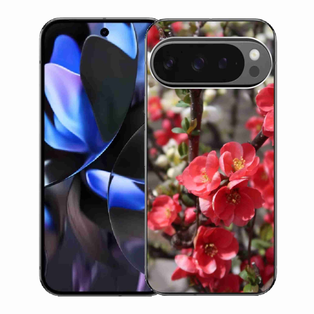 Gél borítás mmCase a Google Pixel 9 Pro számára - piros virágok