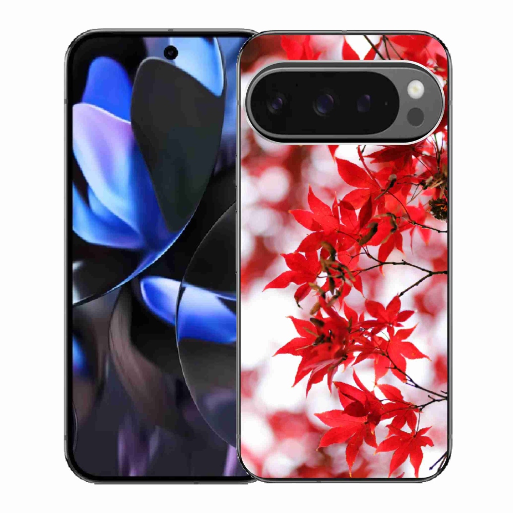 Gél borítás mmCase a Google Pixel 9 Pro számára - piros levelek