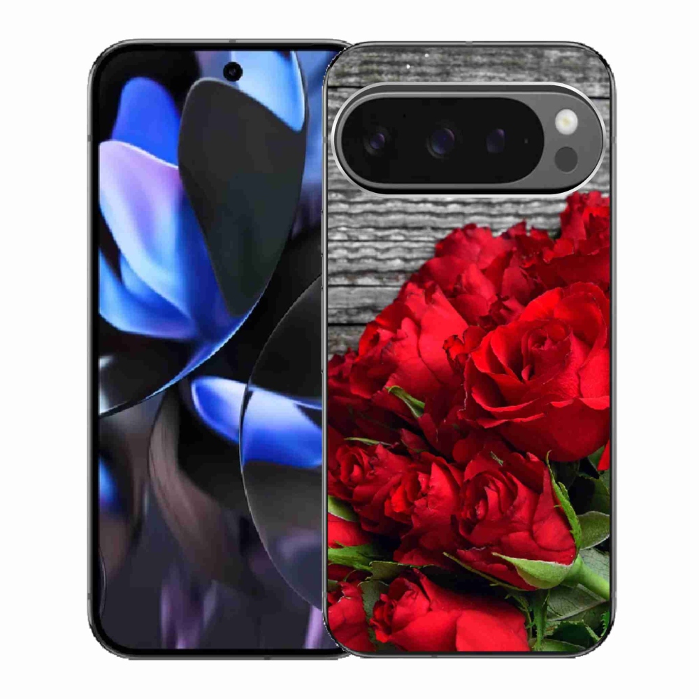 Gél borítás mmCase a Google Pixel 9 Pro számára - piros rózsa