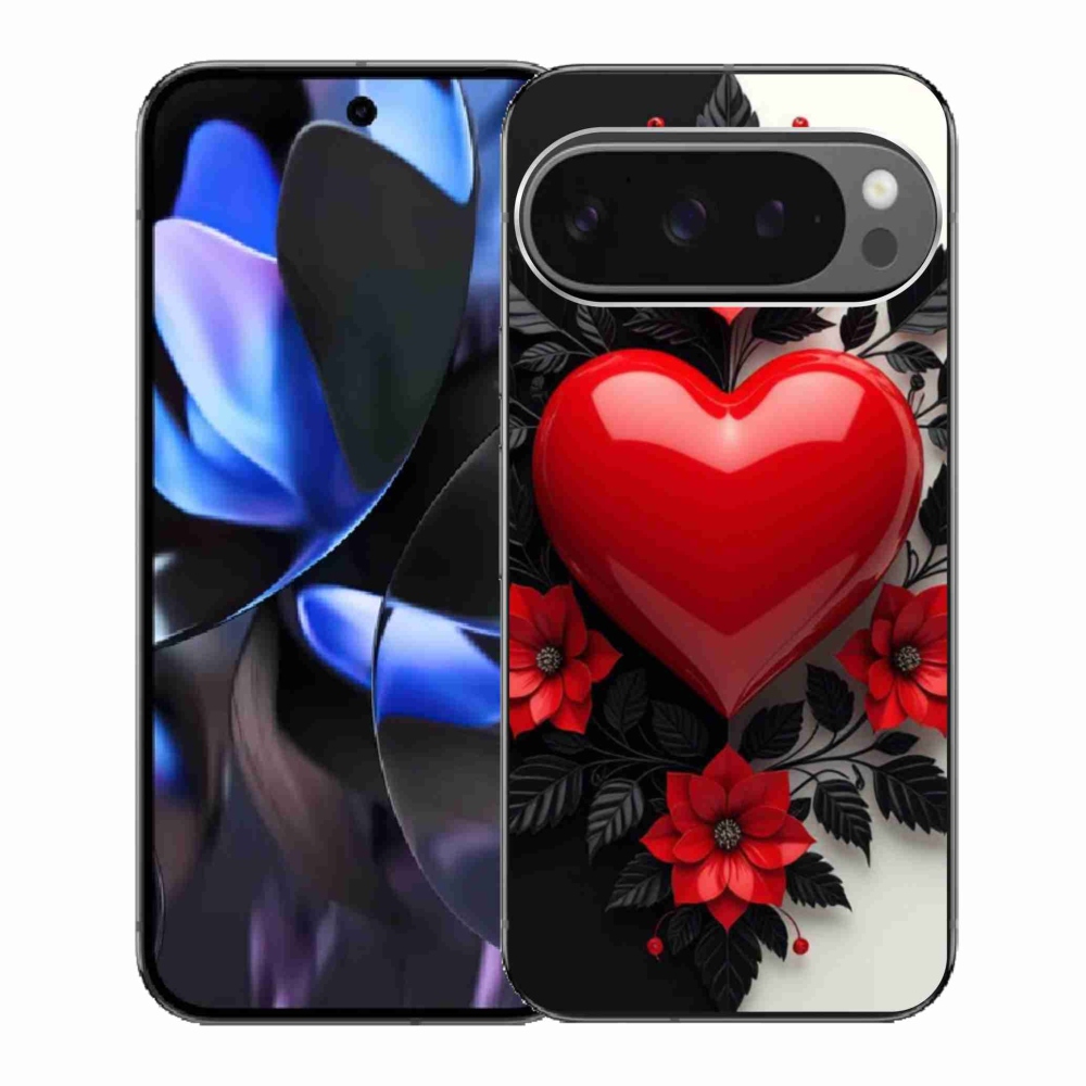 Gél borítás mmCase a Google Pixel 9 Pro számára - piros szív